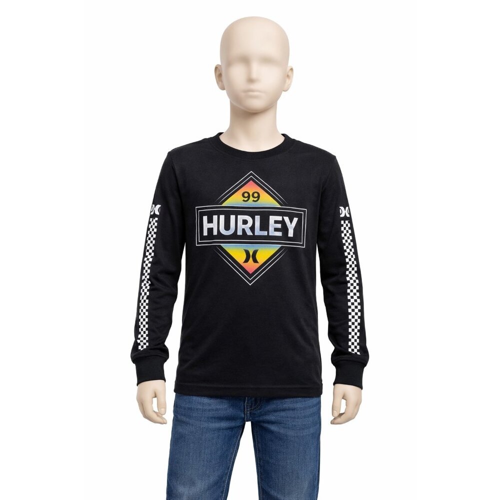 Hurley Boys M 10-12 Performance‎ Active Shirt Black Long Sleeve NWT